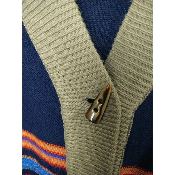 woman within L 18/20 Sweater Cardigan Aztec Western Toggle Close Casual - Picture 3 of 10